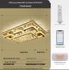 Gold Square LED Crystal Ceiling Lamp Set for Living Room & Master Bedroom