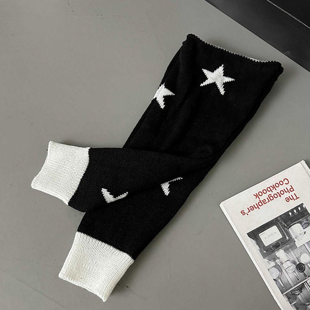 Five Pointed Star Lolita Boots Cover Double-sided Wear Long Tube Sock Knitted Foot Cover  Student