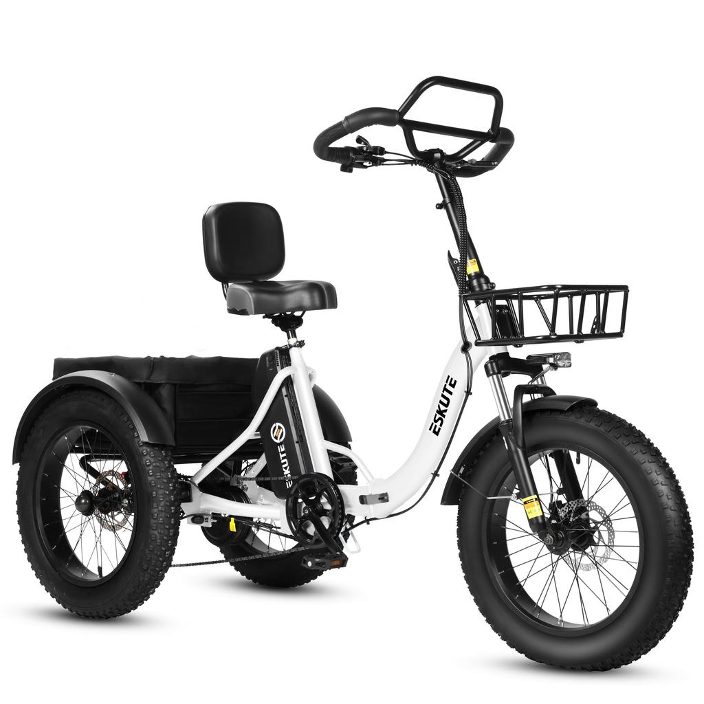 ESKUTE T302 Pro Elektrische Bakfiets, 48V 20.8Ah Batterij, met Achterzitje met Rugleuning & Voor-/Achtermandjes