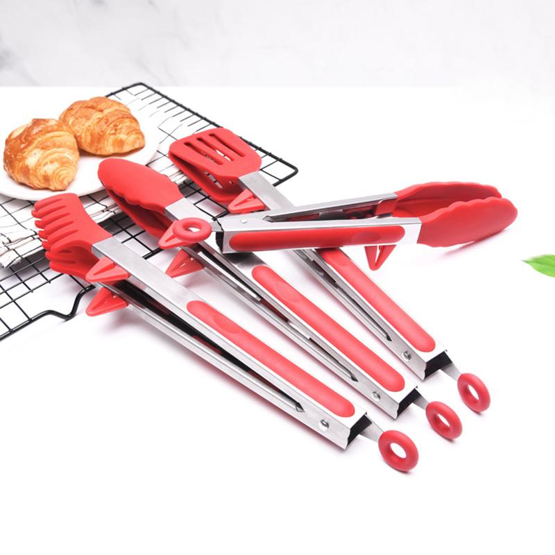 High Temperature Resistant Stainless Steel Food Clips Durable AntiScalding BBQ Tongs For Outdoor Barbecue Grilling Cooking