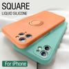 Liquid Silicone Magnetic Bracket Ring Phone Cases For IPhone 15 14 13 12 11 Pro Max Mini X XS XR 8 7 Plus Shockproof Back ';\[].