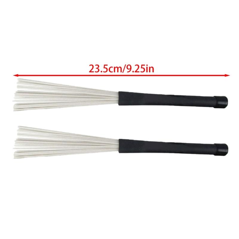 2Pcs Nylon Drum Brushes Drum Stick Brushes Percussion Drum Brush Stick for Jazzes Acoustic Playing Music Lover