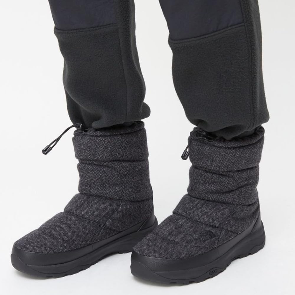 THE NORTH FACE Nuptse Bootie Waterproof VII NF52272 Wool Black/TNF Black, 23.0 cm (Unisex Waterproof Insulated Winter Boots)