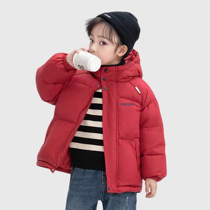Детская одежда для детей 3-8 лет, теплая водонепроницаемая куртка-пуховик для мальчиков и девочек, утолщенная куртка-пуховик для детей с капюшоном 110cm красный