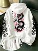 Pánská mikina v japonském stylu Tokyo Dragon Cherry Blossom Grafický potisk Mikina Oversized Asijská Streetwear Podzim Zima Vrcholy