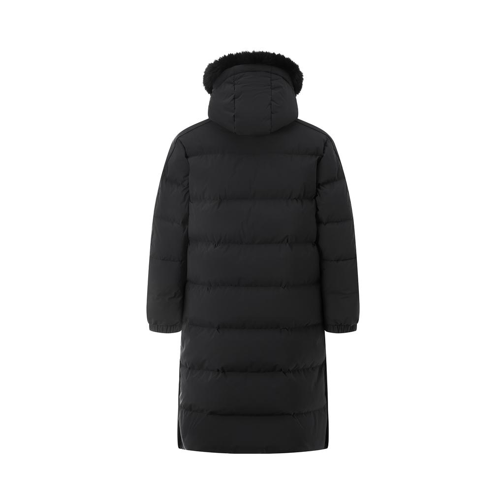 Li Ning Sports Trend Series Warm Hooded Long Comfortable Versatile Down Jacket Unisex Outerwear Black AYMU177-1