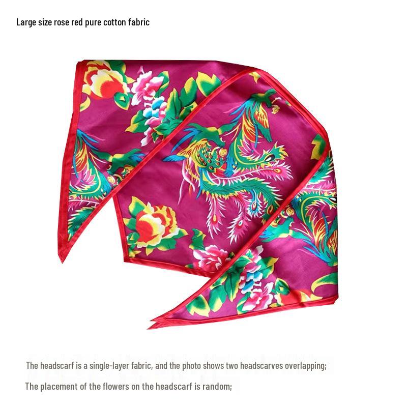 Nordöstliches ethnisches florales Bandana: Dreieckstuch für Errenzhuan Hip Hop-Aufführung