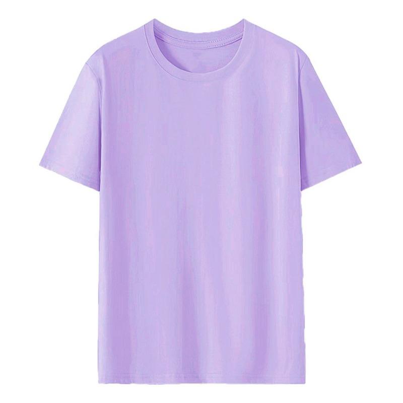 Pure cotton T-shirt women's round neck short-sleeved T-shirt logo advertising shirt group clothing trendy brand women's top solid color clothes