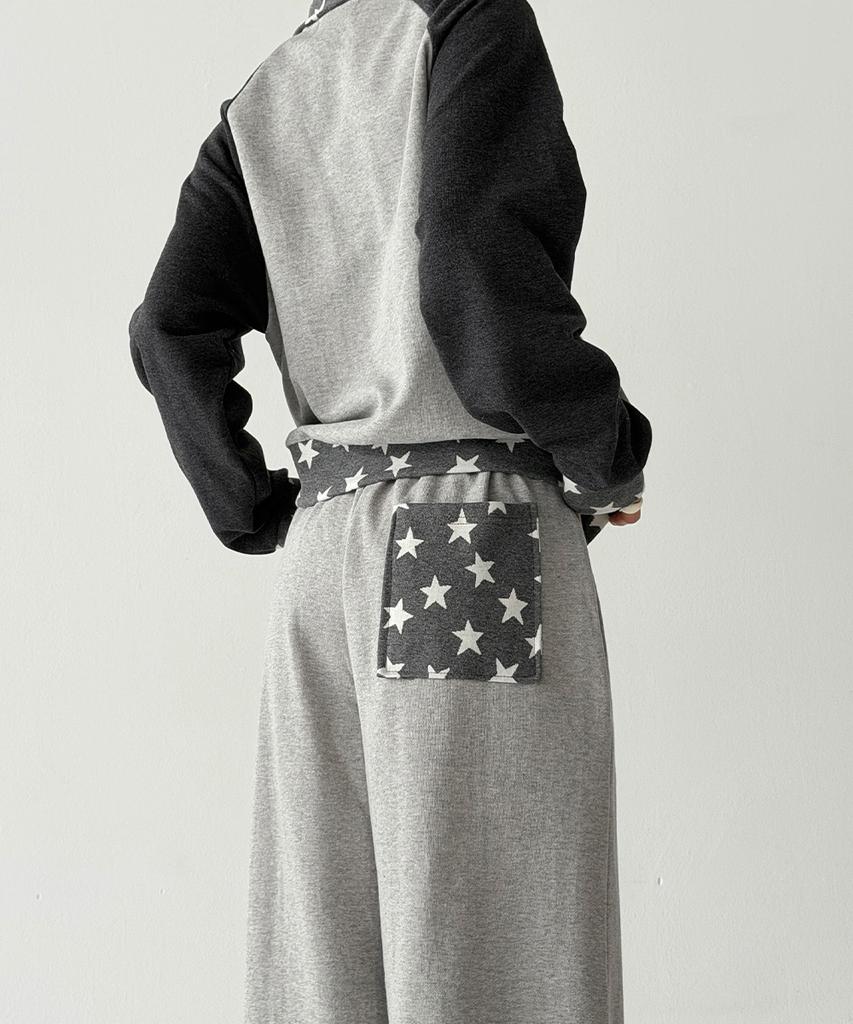 THE GREEN LAB Star Patch Terry Pants [Melange Gray]