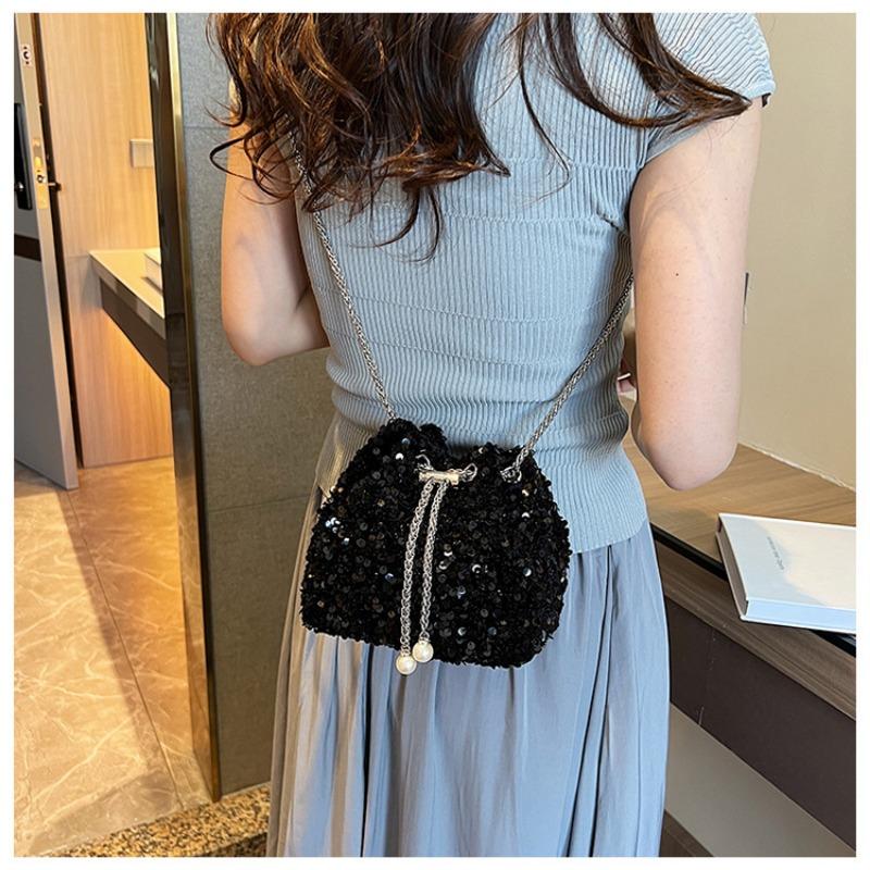 Modna spersonalizowana torba z cekinami damska nowa torba wiaderkowa w obcym stylu torba na ramię modna torba kurierska na kolację damska torba