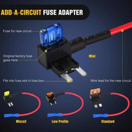 Fuse-Tap Adapter Car Electrical Appliances Jumper Connector Low Profile Mini Micro Fuse-Holder Mini Blade-Fuse Car Accessories