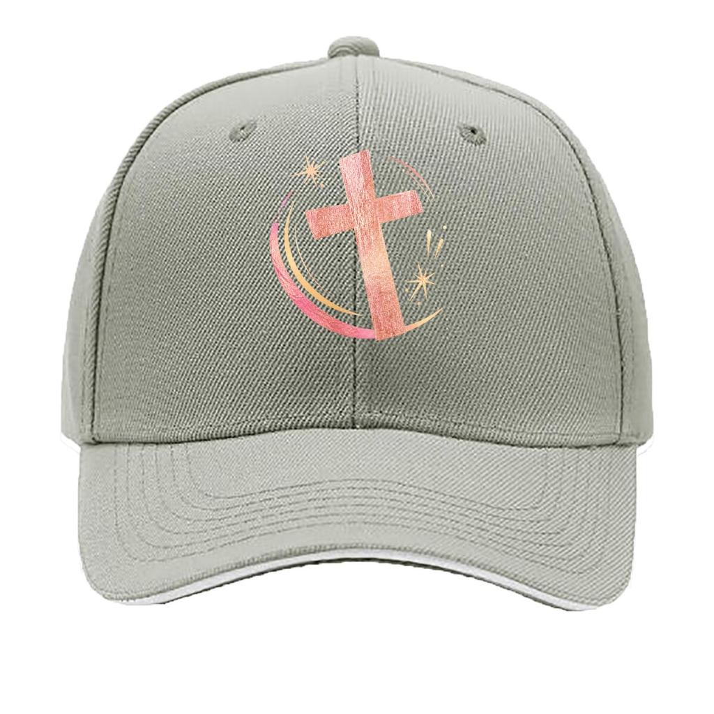 Modern Glitter Cross Faith Emblem Sandwich Baseball Cap Sun Cap Outdoor Workouts Hat