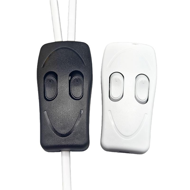Double-Gang Dual-Control Rocker Switch with Light for Bedside and Desk Lamps