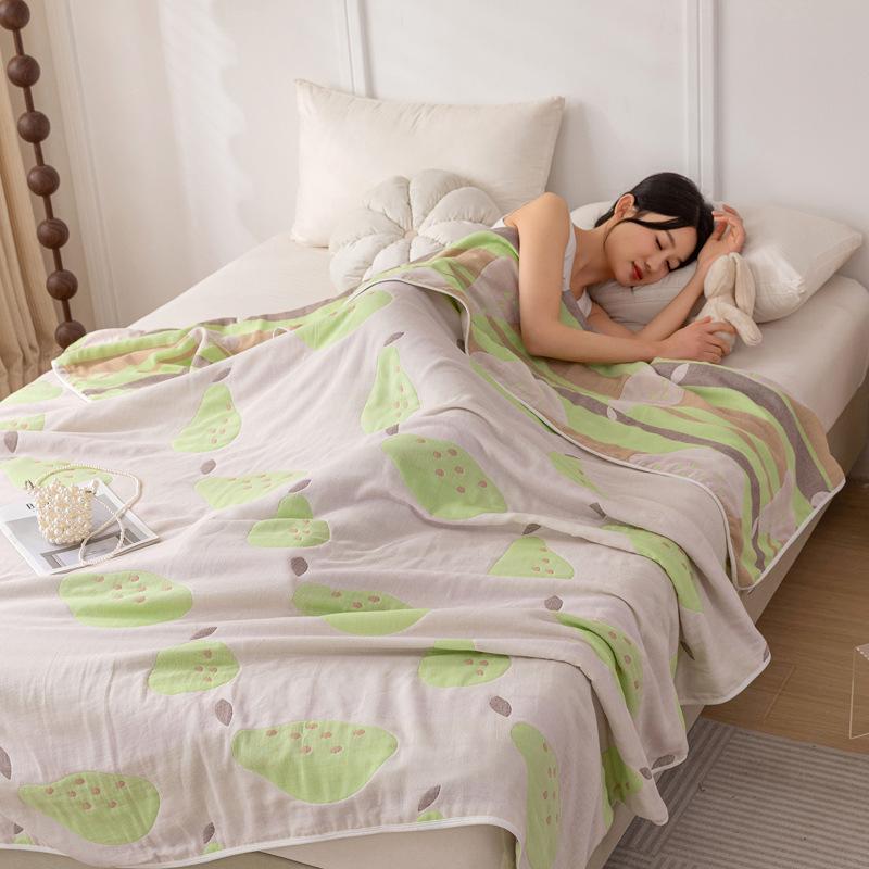 Double-faced Jacquard Gauze Towel Blanket Air Conditioned Room Sweat Absorbing Quick Drying Thin Quilt Double Bed Sheets Soft Breathable Blanket