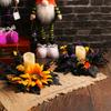 Colorful Flower Candle Wreaths Pack of 5 Tealight Candle Holders Rings for Halloween Parties Table Centerpieces Decors