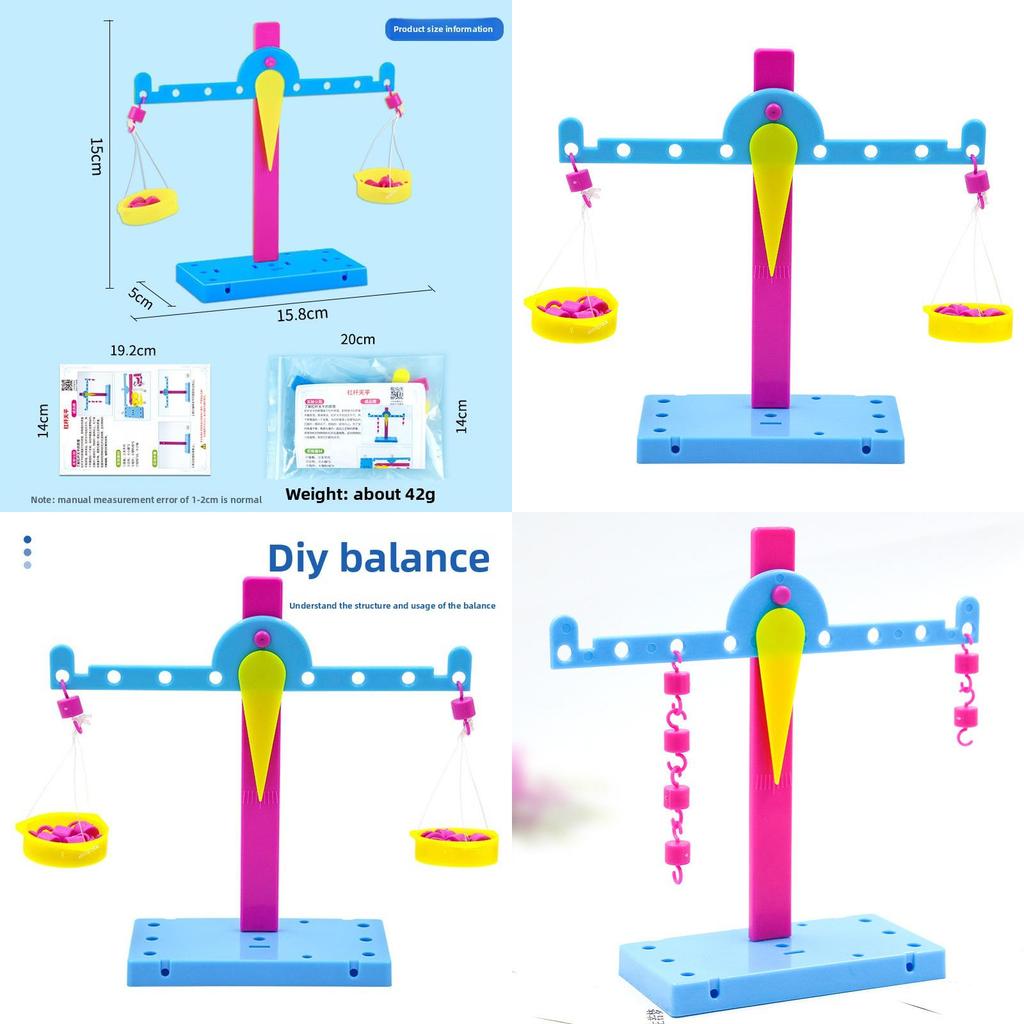 Ensemble de Matériaux Modèle d'Assemblage Balance d'Expérience Scientifique Jouet Puzzle pour Enfants Éducatif