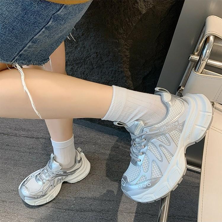 Dad Shoes Women's 2026 Spring and Autumn New Versatile Mesh Height Increasing Breathable Running Sports and Leisure Shoes