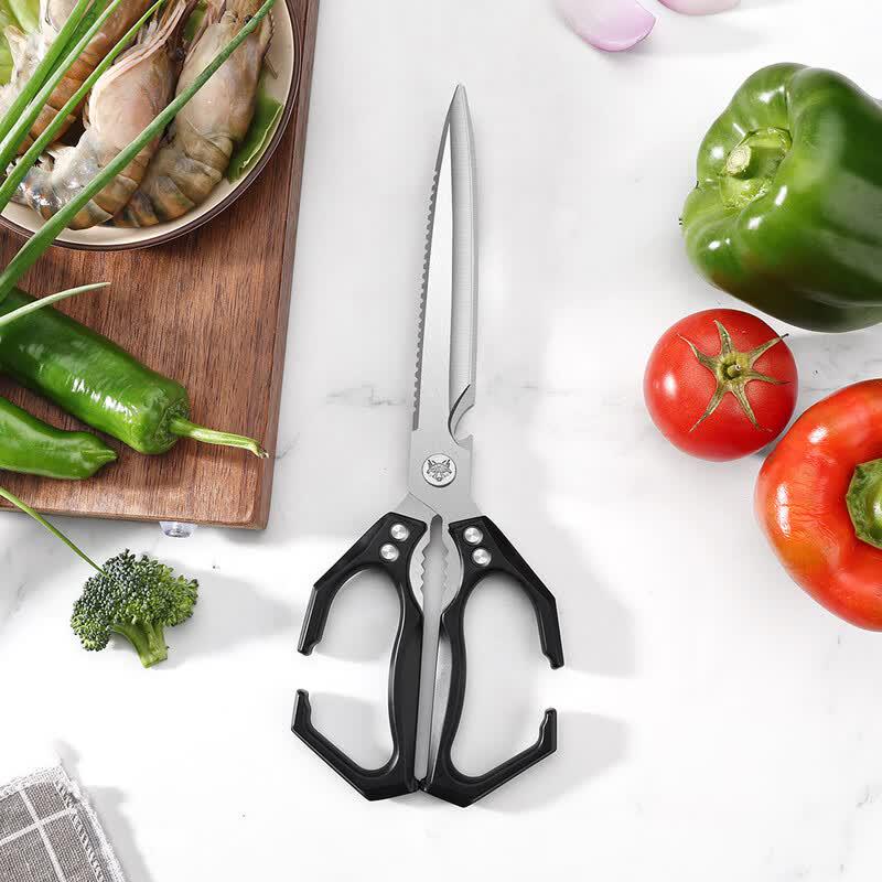 Oeny Extended Heavy-Duty Black BBQ & Kitchen Scissors
