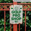 2D Flat, 1pc Golf Pro Shop Aluminum Sign - 8x12 Inch Vintage Golf Clubs & Ball Design - for Man Cave, Office Decor - Easy Hang Pre-Drilled Holes