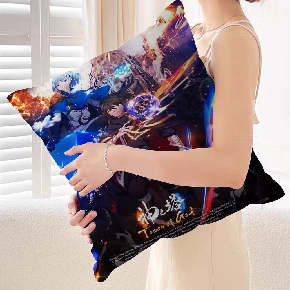 T-Tower Game Of G-Gods Pillow Covers Cartoon Sofa Decorative Home Double-sided Printing Short Plush Cute Cushion Cover