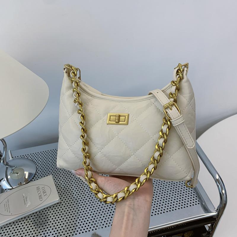 Stylish and High-value Diamond Chain Bag, Dumpling Tote Bag, Foreign Style Summer Underarm Bag, Single Shoulder Crossbody Commuter Bag for Women