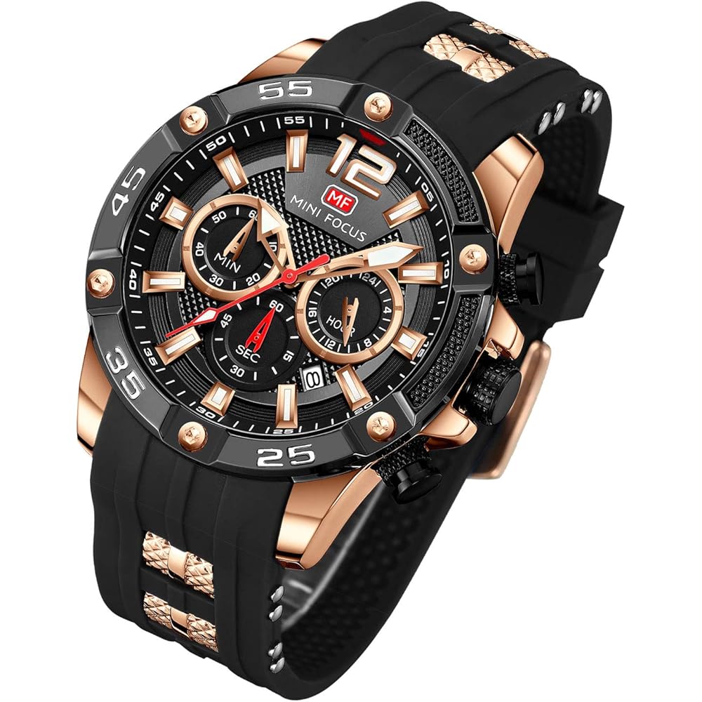 Bestn Men s Quartz Watch Black Silicone Business Style