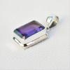 Natural Amethyst Pendant, Handmade Silver Pendant, 925 Sterling Silver Pendant, Rectangle Pendant, Anniversary Pendant, Gemstone Pendant