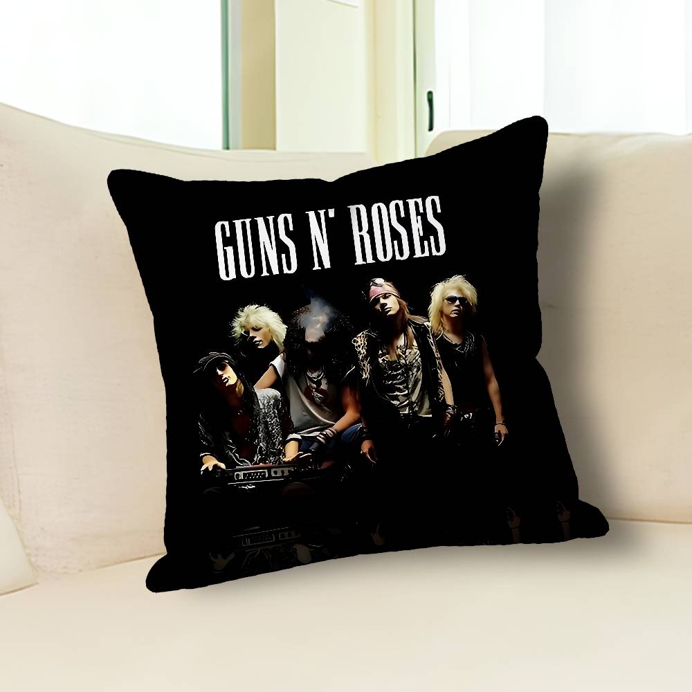 Rock G-Guns N R-Roses Various Sizes Square Pillow Case For Car Home Bedchamber Decor Custom Valentine Gift