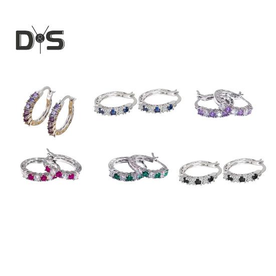 Stříbrné kruhové náušnice pro ženy s kubickým zirkonem, kruhové náušnice pro dárky ke Dni matek, výročí, narozeninám