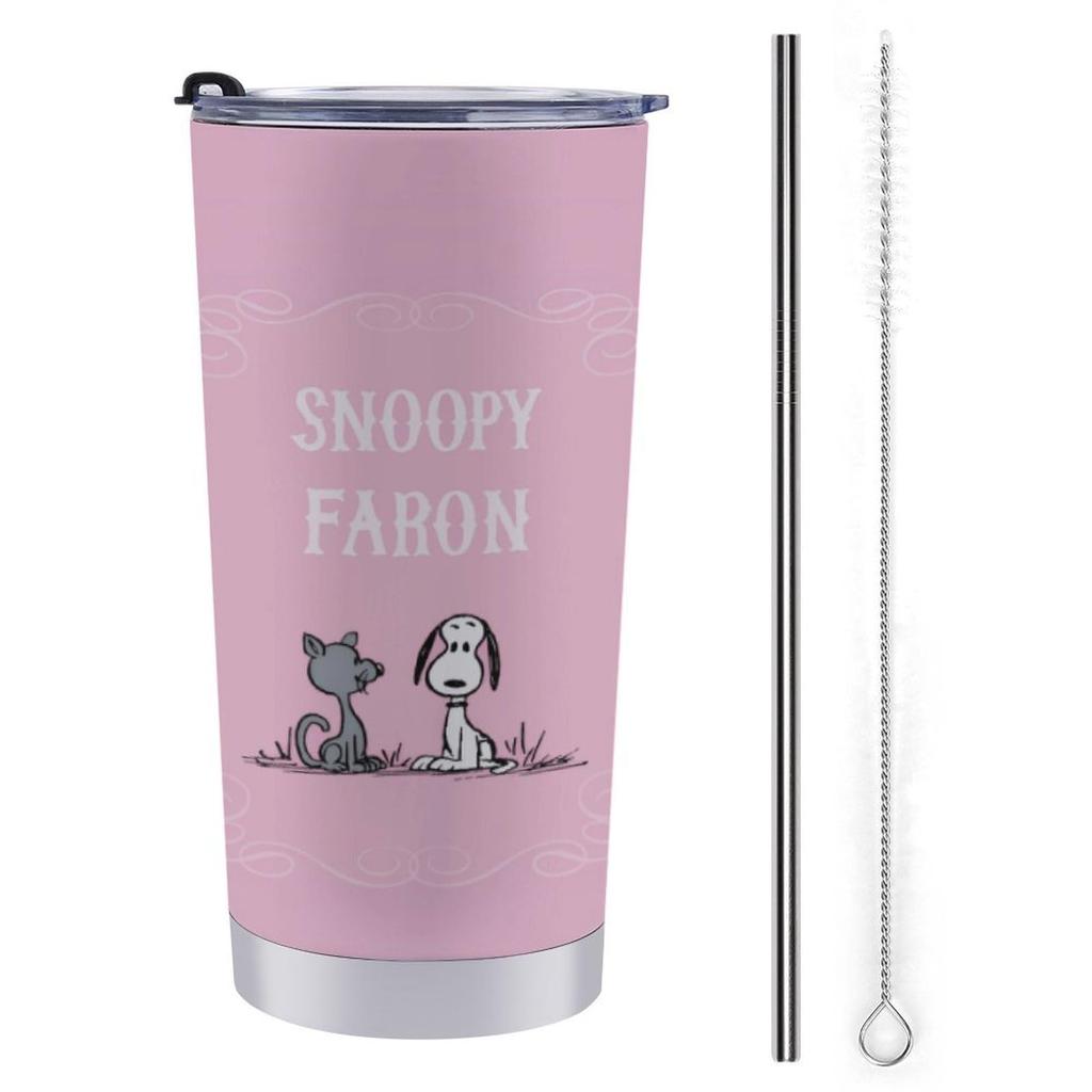 Snoopy Tumbler, Mug, Coffee Cup, Convenience Store Cup, Insulated, Insulated, Water Bottle, Direct Drinking, Stainless Steel, with Lid, Portable,