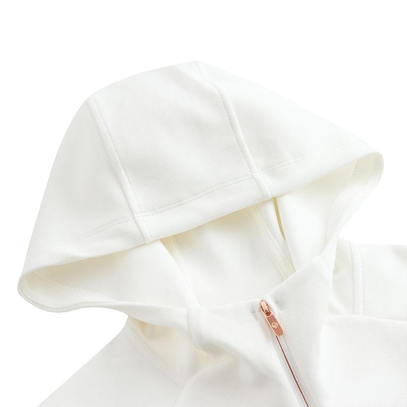 Anta Training Series Hooded Solid Color Long Sleeve Jacket Women Jackets Paper-White 162447757RS-1