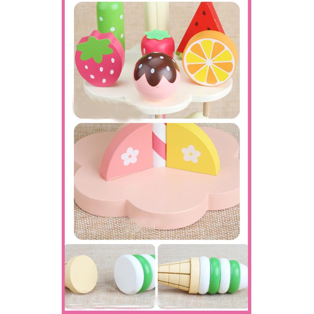 Baby Toys Simulation Magnetic Ice Cream Wooden Toys Pretend Play Kitchen Food Baby Infant Toys Food Birthday Christmas Gift