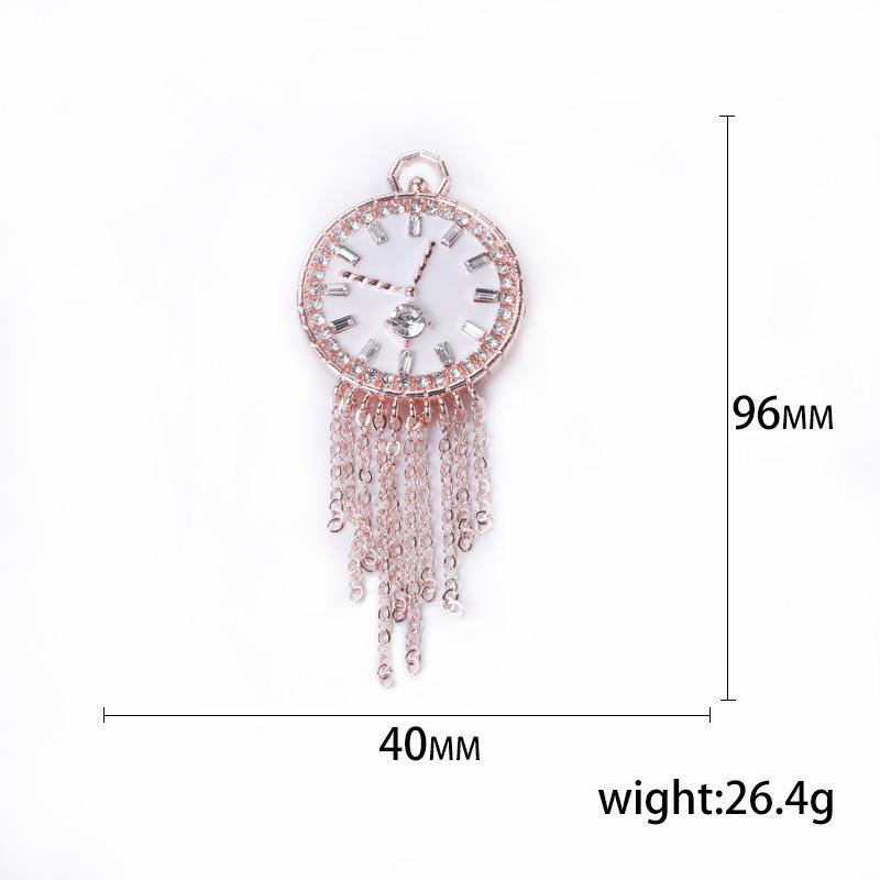 Creative Fringed Clock Brooch, Fashion Ins Trendy Personalized Drip Diamond Corsage, Clothing Pin