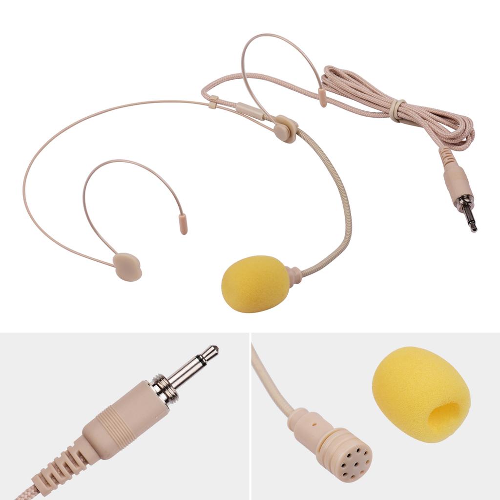Head Mounted Microphone Unidirectional Headworn Condenser Headset Microphone with 3.5mm Plug