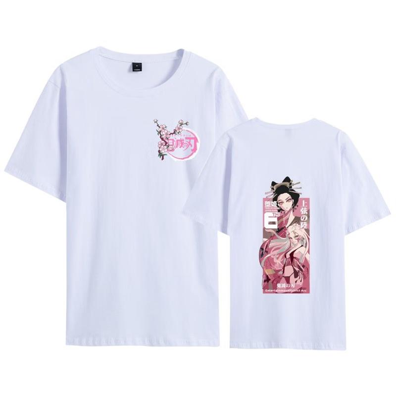 Demon Slayer Anime Tryck Oversized Bomulls T-shirt Herr och Dam Bekväm Mångsidig Street Y2K Sommartrend Harajuku T-shirts