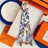 100% Silk High Quality Luxury Brand Scarf Women Headband Hair Band Foulard Tie Ribbon Neckerchief Skinny Scarves Accessories