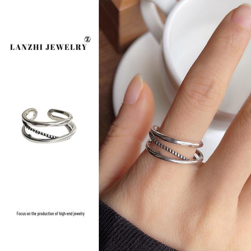 

Кольцо женское регулируемое Lan Zhi в корейском стиле из стерлингового серебра 925 пробы