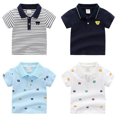 Boys Cartoon Polo Shirt Short Sleeve Cotton Casual Summer Collared T Shirt Fashion Clothing for Toddler and Kids
