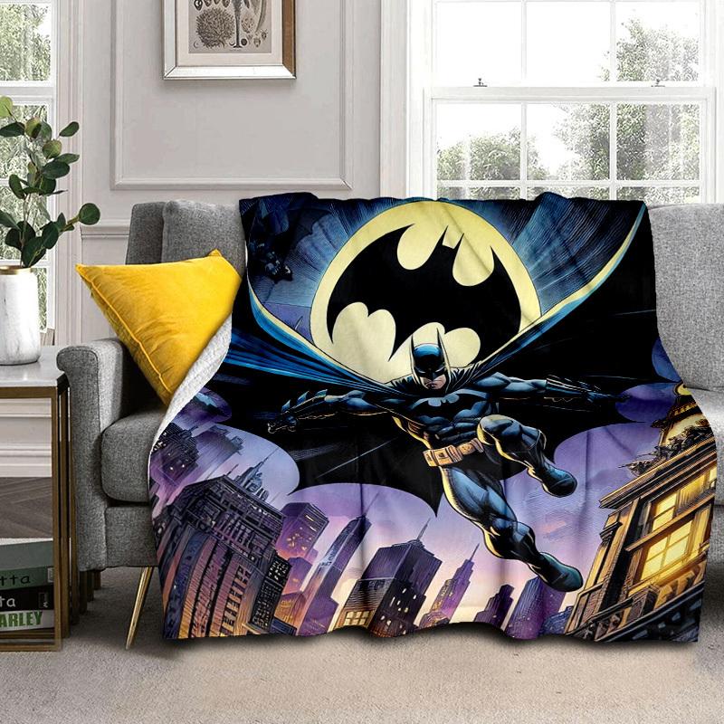 1pc Batman: Gotham Guardian Cartoon Blanket,Portable Throw for Travel & Camping, All Season Cozy Blanket,Ideal Gift
