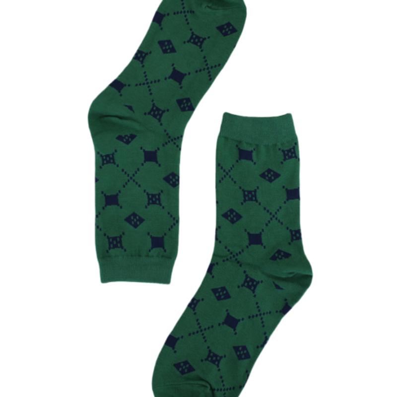 UNALLOYED ARGYLE PATTERN SOCKS / GREEN