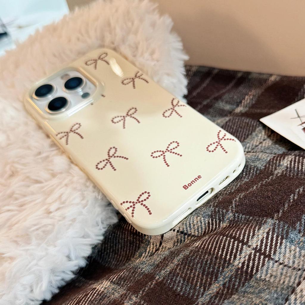 Custodia per telefono con fiocco a pois adatta per telefoni Apple