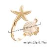Colorful Enamel Metal Starfish Shell Opening Bracelets For Women Men Summer Vacation Beach Sea Star Cuff Bangle Seaside Jewelry