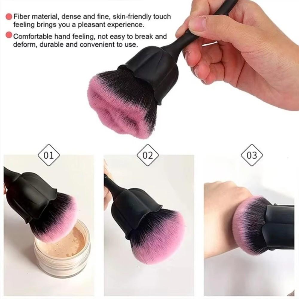 Gold Rose Shape Flower Nail Brush Soft Brush Blush Brush Gel Polish Brush Powder Brush Powder Cleaning Nail Art Brushes
