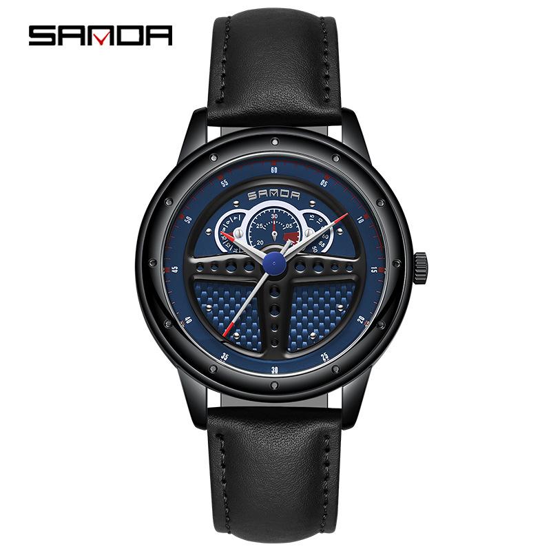 Racing Dashboard Quartz Waterproof Men s Wristwatch with Alloy Case