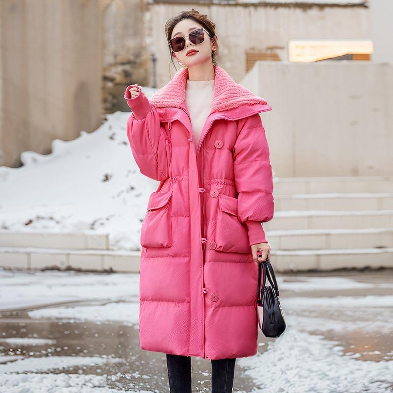 New Down Cotton Clothes Women's Winter Long Cotton-padded Clothes Loose and Thickened Design Jacket