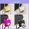 Chic Half-moon Pu Saddle Handbag With Lock Closure For Fashionable Daily Wear