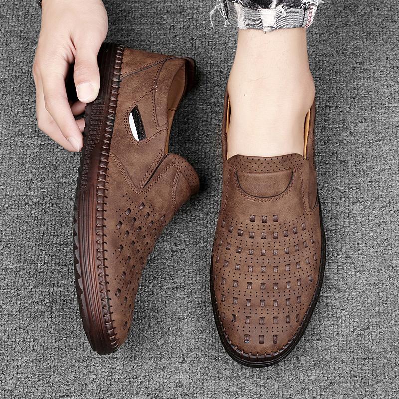 Mocassins Décontractés en Cuir pour Homme Marque Décontractée Chaussures Formelles d'Affaires Haute Qualité Italien Respirant Antidérapant Chaussures Bateau Grande Taille38-48