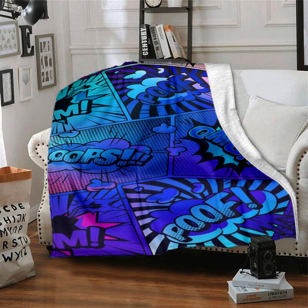 1 Stück Comicbuch, Pop-Art-Druckdecke, Weiche Überwurfdecke - Warm & Gemütlich für Sofa, Bett, Büro und Reisen yy250912226
