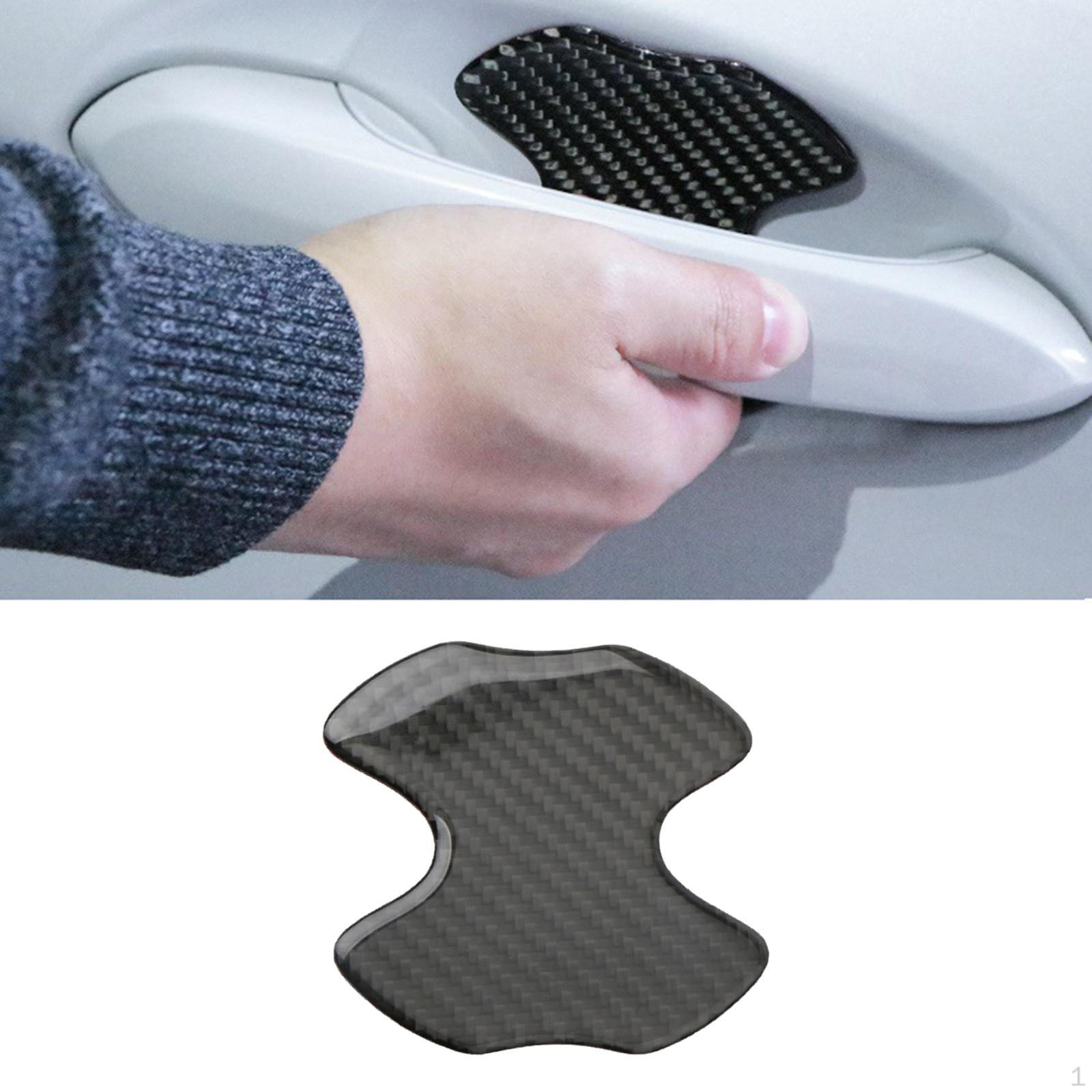 

4 Universal Car handle for door Scratches Protective Films Stickers Carbon Fiber Black