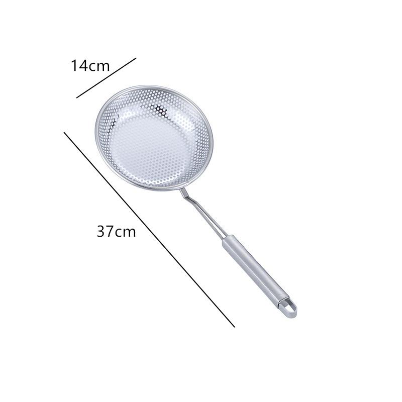 Stainless Steel Handhold Frying Skimmer Wooden Handle Oil Drainer Anti-slip Soup Foam Filter Multifunctional Kitchen Accessories
